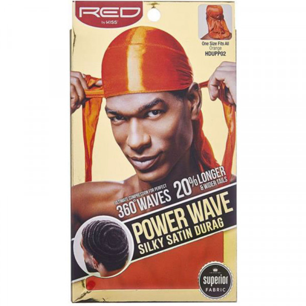 RED by KISS Power Wave Silky Satin Durag Orange Superior Fabric