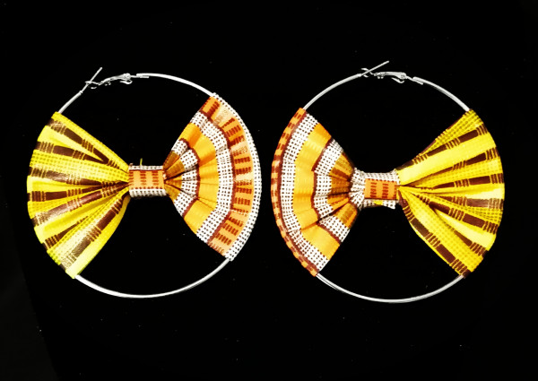 Ohrringe Wax Print #1 gelb/orange/weiß