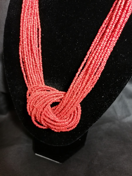 Perlenkette im afrikanischen Stil #rot