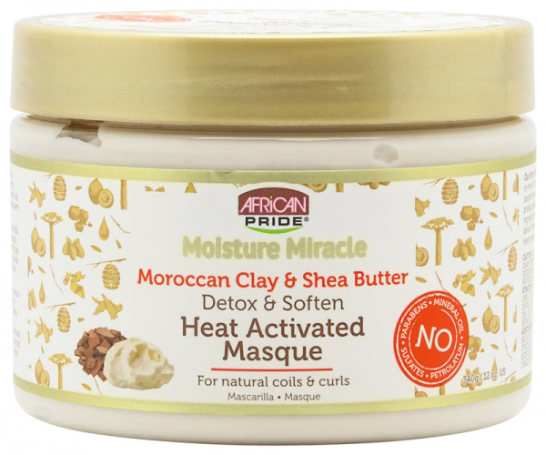 African Pride Moisture Miracle Moroccan Clay & Shea Butter Heat Activated Mask