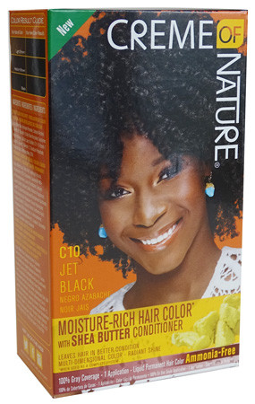 Creme of Nature Moisture-Rich Hair Color with Shea Butter Conditioner Jet Black C10