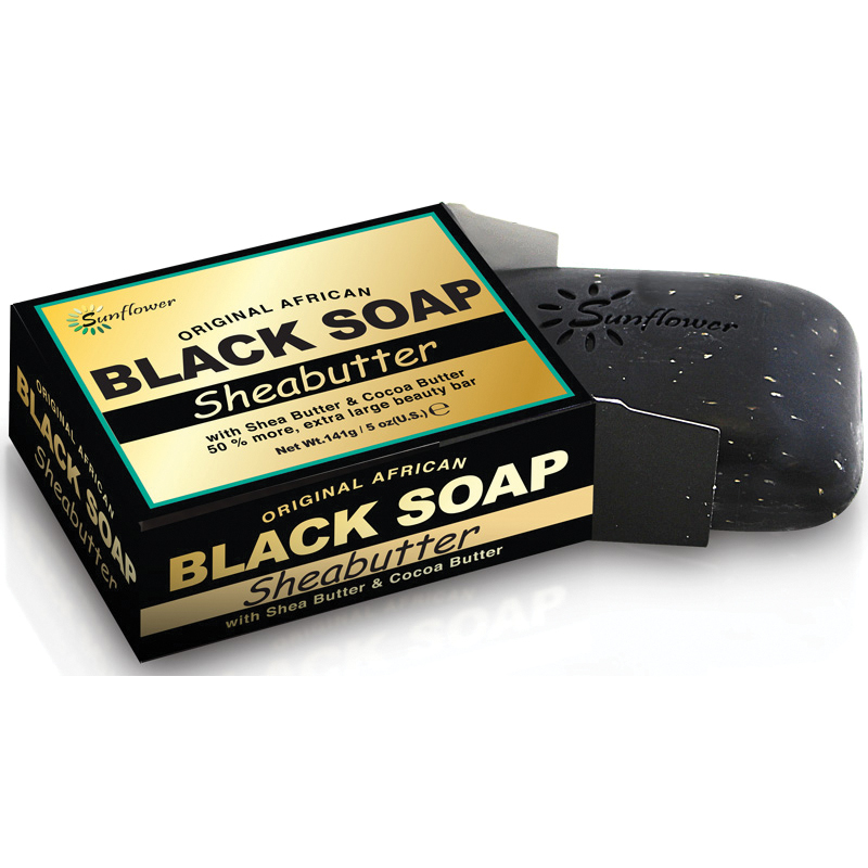 Sunflower Original African Black Soap mit Shea Butter und Kakao Butter Felibeauty