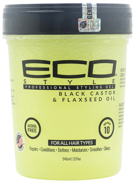 ECO Style Professional Styling Gel Black Castor & Flaxseed Oil